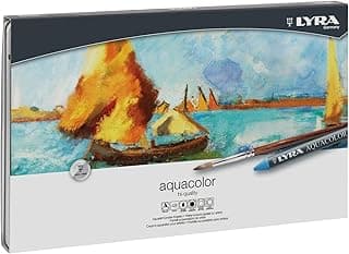 Aquacolor Fine Art Water-Soluble Wax Pastel Set, 48 Assorted Colours with 1 Brush, For Professionals & Students