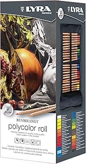 Rembrandt Polycolor, Fine Art Coloured Pencil Set, 24 Assorted Colours, Roll Case, For Professionals & Students