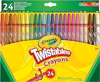 Twistables Colouring Crayons - Assorted Colours (Pack of 24), Simply Twist for More Colouring Fun - No Need to Sharpen! Ideal for Kids Aged 3+